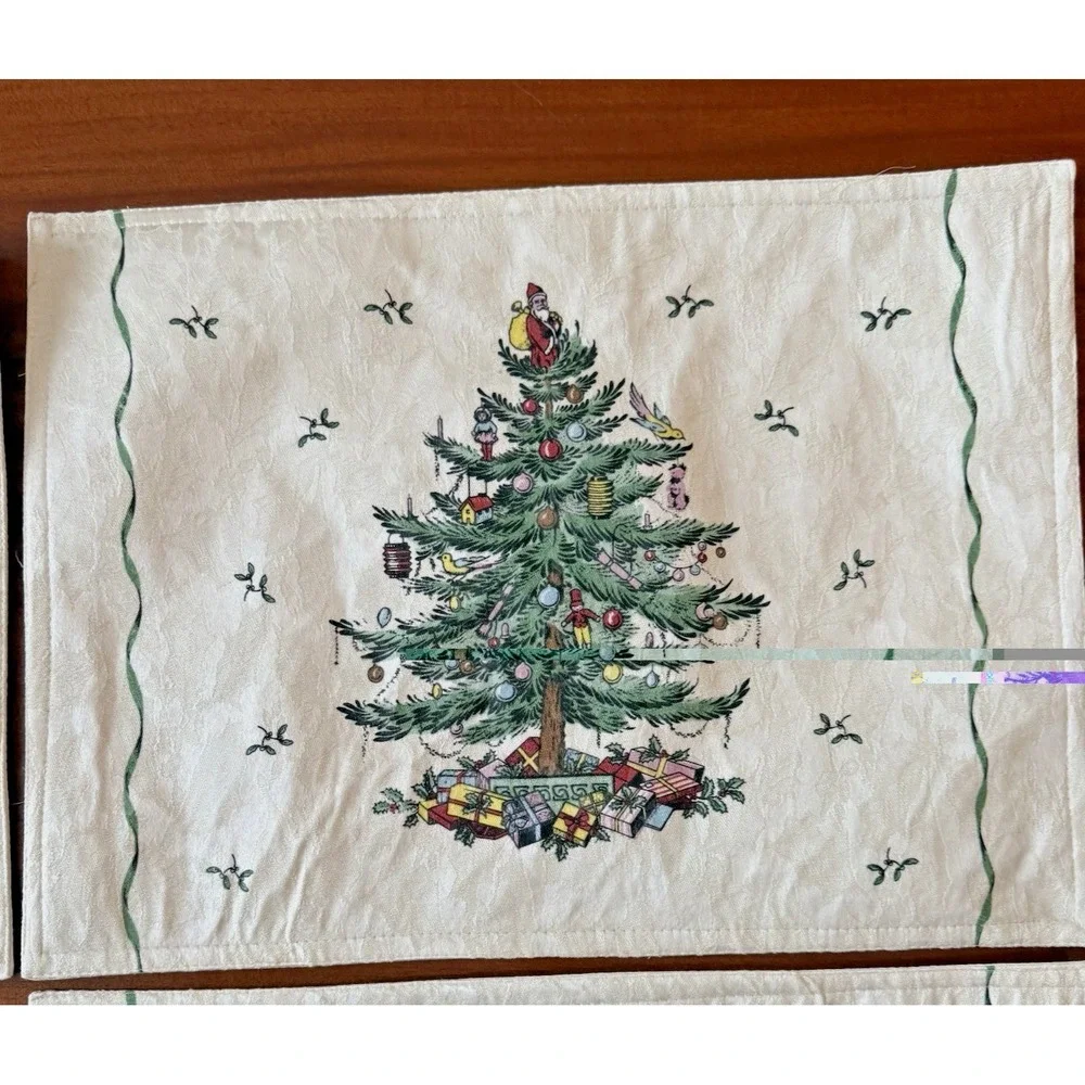4 Spode Christmas Tree Placemats 18.5